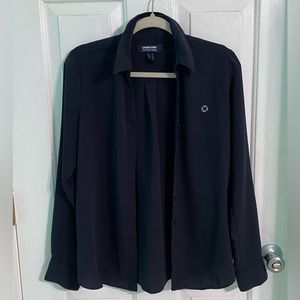 Lands’ End navy blue blouse in very good condition